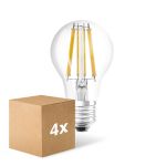 Confezione Multipack 4x Ledvance Classic LED E27 Pera Filamento Chiara 11W 1521lm - 827 Bianco Molto Caldo | Dimmerabile - Sostitutiva 100W