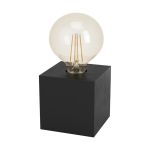 Eglo Lampada Da Tavolo Prestwick 2 Legna Nero | IP20 - Adatto per 1x E27 