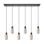 Eglo Luce Pendente Maione Acciaio Nero | IP20 - Adatto per 6x E27 