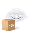 Confezione Multipack 10x Noxion LED Inclinabile Slim Faretti Bianca Il Giro 6W 350lm 60D - 920-930 Dim To Warm | 85mm - IP54 - Dimmerabile - Miglior Resa Cromatica