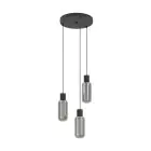 Eglo Luce Pendente Maione Acciaio Nero | IP20 - Adatto per 3x E27 